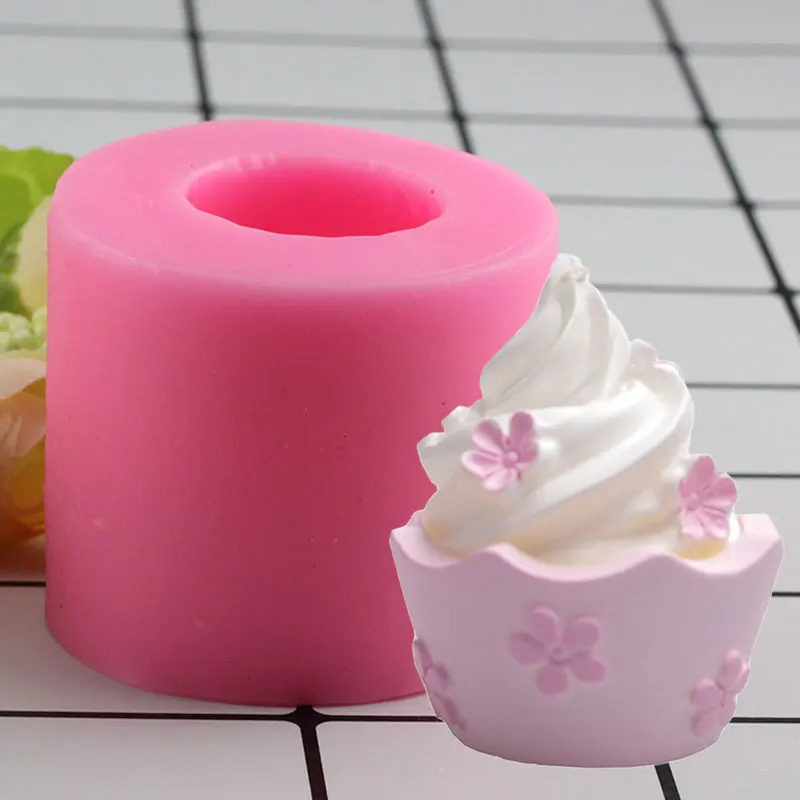 

Mujiang 3D Cupcake Design Silicone Mold Candle Soap Clay Molds Baby Party Fondant Cake Decorating Tools Chocolate Candy Moulds