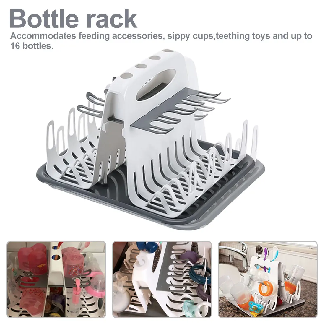 

Multi-functional Baby Milk Bottles Cleaning Drainer Rack Infant Baby Feeding Bottles Drying Rack Fruit Drain Plate Stand