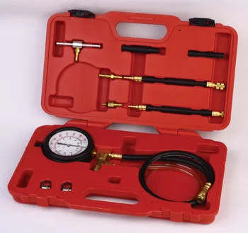 

Fuel Injection Pump Pressure Regulator Tester Injector Test Pressure Gauge Set w/Case Box for Petrol Engine Auto Diagnostic Tool