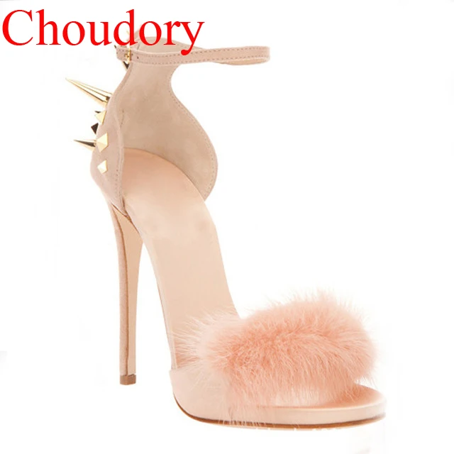 2016-new-arrival-concise-but-fashion-women-sandals-rabbit-hair-rivets-studded-high-heels-buckle-stra1p