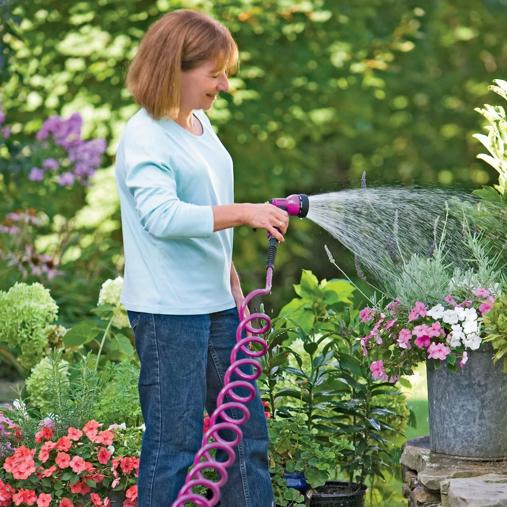 Spring Tube Garden Watering Magic Hose Expandable Irrigation Sprinkler Sprayer 