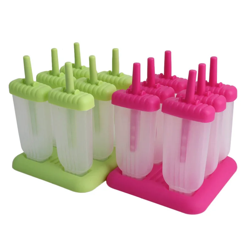 6 Freezer Ice Lolly Cream Juice Maker Pop Mold Mould Popsicle Yogurt