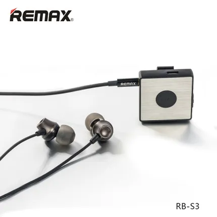 Original Remax S3 Bluetooth4.0 Wireless Clipper Lavalier Mini Music Wireless Stereo Bluetooth Earphone
