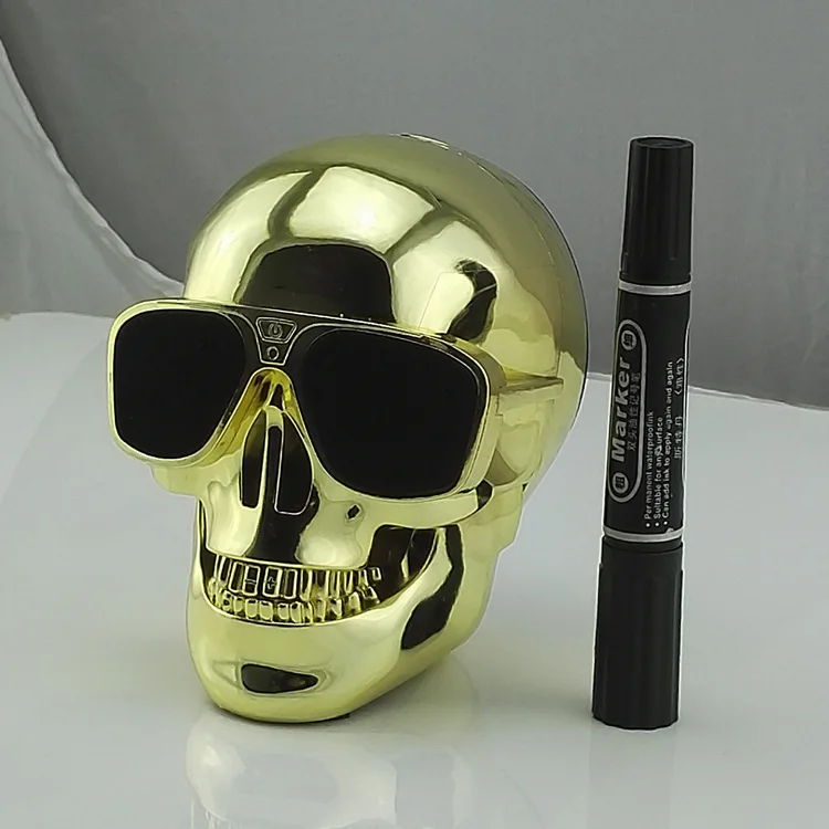 

Plastic Metallic Skull Shape Wireless Bluetooth Speaker Sunglass NFC Skull Speaker Mobile Subwoofer Multipurpose Speakers Cool