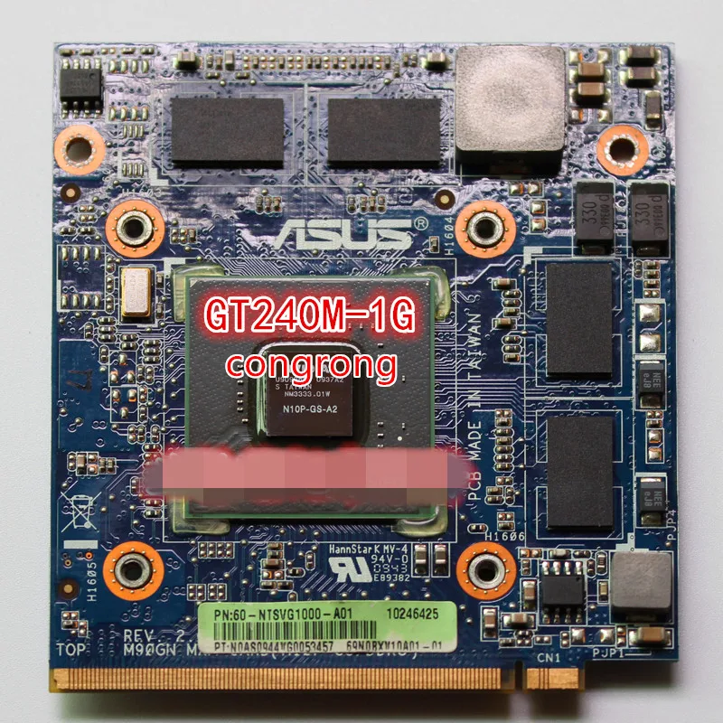 

Geforce GT 240M GT240M N10P-GS-A2 1GB DDR3 MXM II VGA Card Video card for ASUS M90GN for Acer Aspire 5520G 5920G