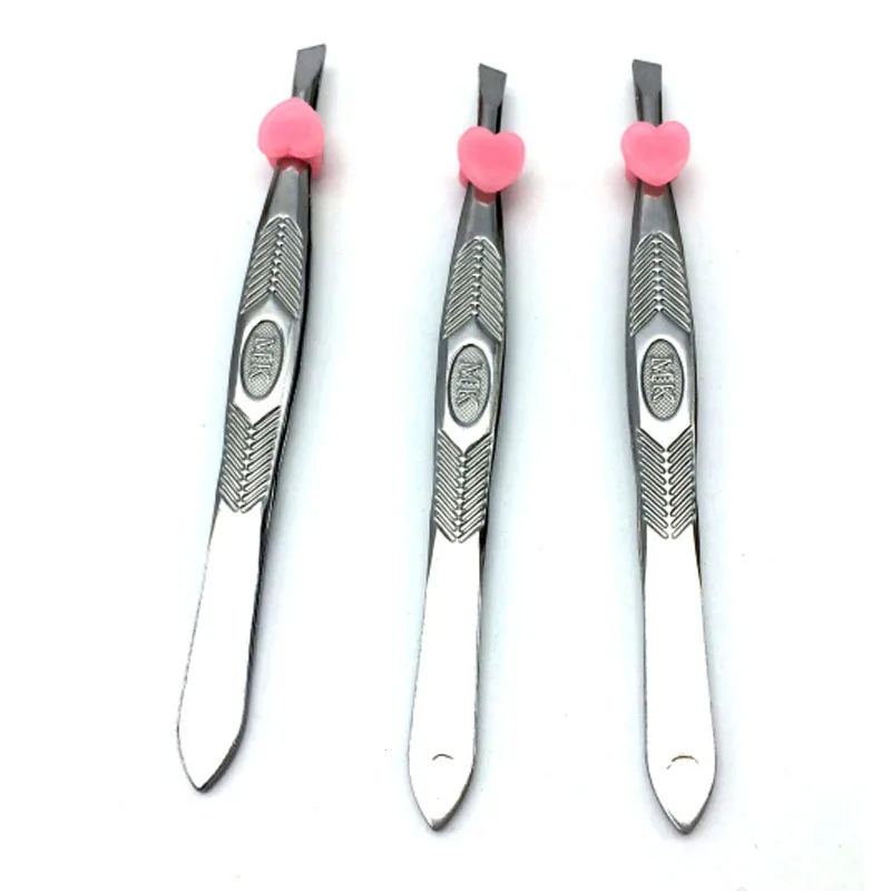 2pcs Stainless Steel Eyebrow Tweezers Face Hair Removal Clip Makeup