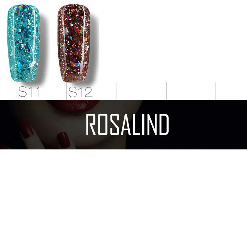 ROSALIND гель 1S 3D бриллиантовый блеск с ультрафиолетовым свечением для ногтей