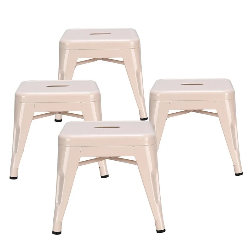

Set of 4 Lightweight Stackable Metal Tolix Kids Stools Iron Home Living Room Study Stools HW59314