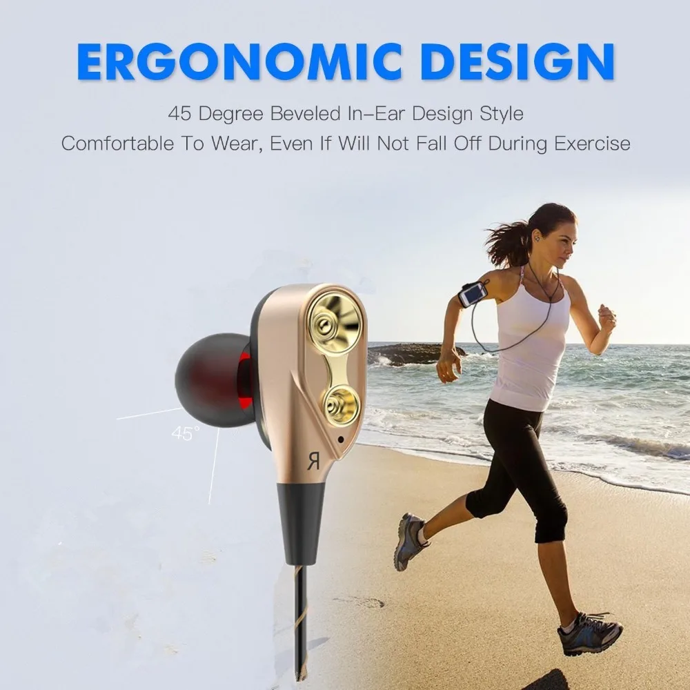 Headphones, In Ear Earphones Earbuds Headphones Headset with Dual Drivers, High-fidelity Audio and Deep Bass with Mic Tablet (6)
