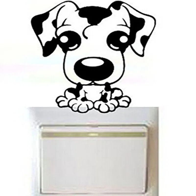 

Free Shipping Funny Dog Adhesive Switch Sticker Wall Sticker Home Decoration DIY Vinyl Mural Decor Stickers Cute Animal BB-2