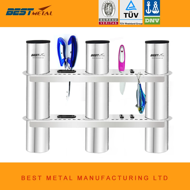 

3 Tubes Link stainless steel 316 fishing boat rod holder fishing rod rack socket for marine fishing box kayak boat yacht