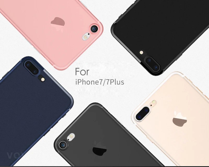 VOVTA Luxury Brand Silicone TPU Case for iPhone 7 Cases 7 plus 8 Soft Silicon iPhone 8 Case 8 Plus Candy Full Cover Phone Cases 2