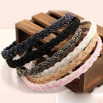 

Korea Fashion Women Bead Rhinestone Crystal Head Chain Headband Piece Hair Band Girl Hair Accessories Simple Headwear