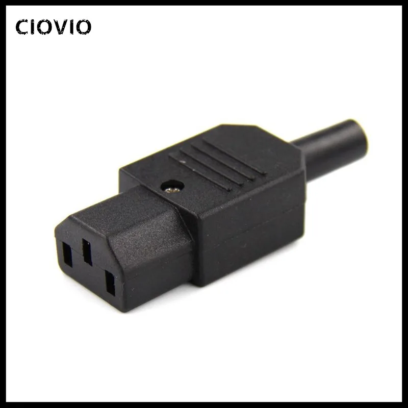 IEC Straight Cable Plug Connector C13 C14 10A 250V Black female&male PlugRewirable Power Connector 