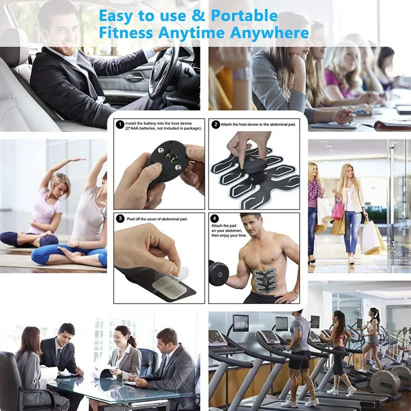 Muscle Electro Stimulator EMS ABS Electrostimulator Abdominal Electric Massager Fitness Gym Building Body Training Apparatus (5)