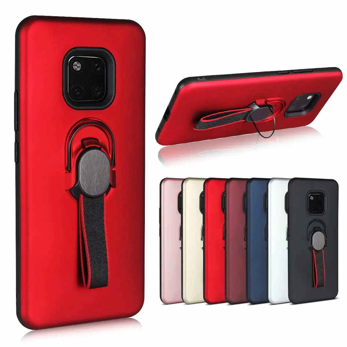 Для Huawei Mate 20 Pro Чехол Жесткий PC + TPU с подставкой Кольцо Магнит Броня Защитная