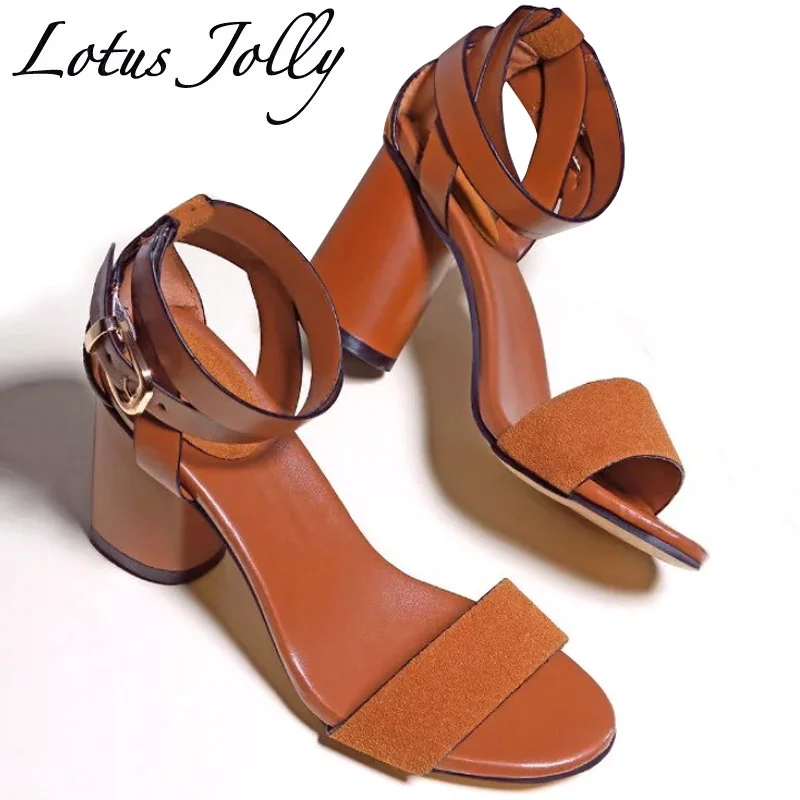 

Women Sandals Square Heels Buckle Strap Hasp Sexy Chunky Sandals Women Shoes Slippers Slide Ankle Strap Gladiator Sandalia Mujer
