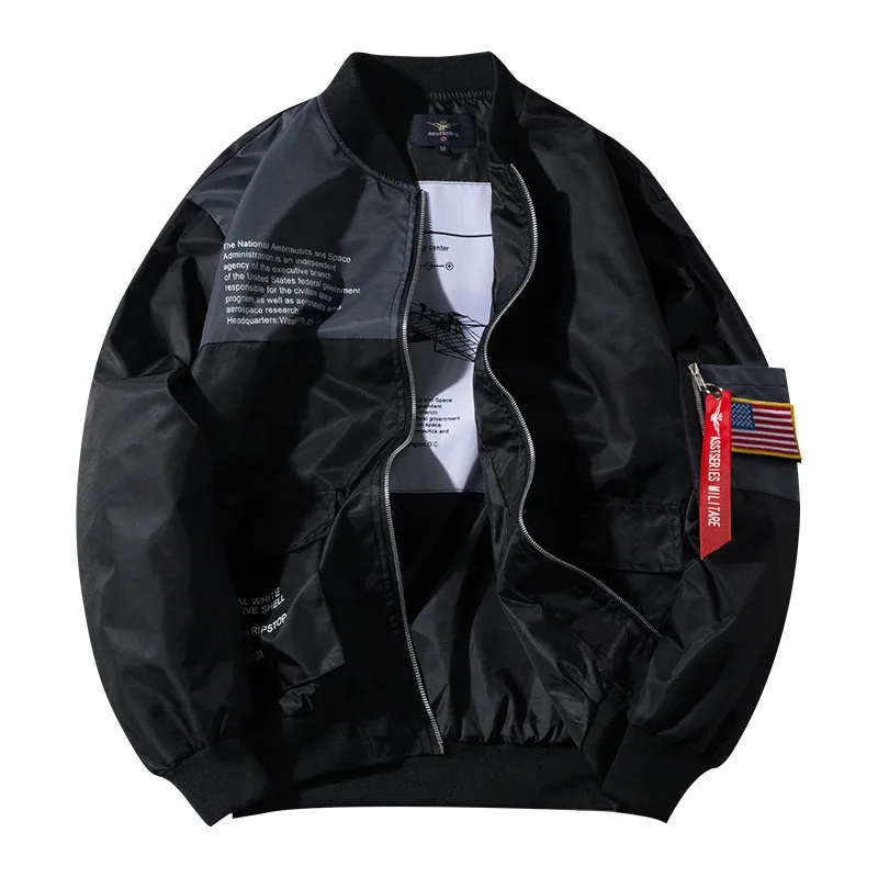 

Male Bomber Jacket Men Army Military Pilot Jacket Badge Embroidery Baseball Jacket Double Sided Motorcycle Coat Big Size 4XL