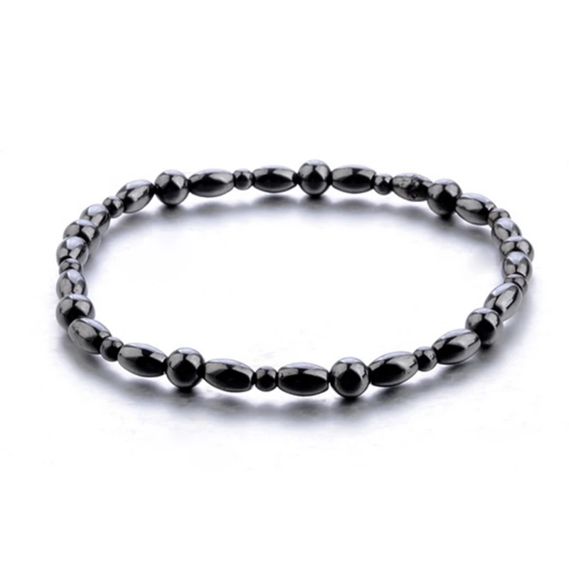 

Magnetic Anklet Hematite Stone Ankle Bracelet Health Care Black Therapy Jewelry