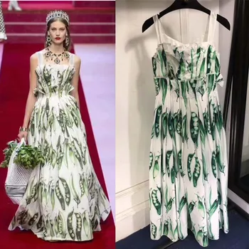 

Fashion high waist sling dress high quality vestido festa dresses for women summer vadim robe femme long casual floral clothing