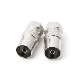 

2Pcs F Type Male Plug Connector Socket to RF Coax TV Aerial Female RF Adapters WF4458037