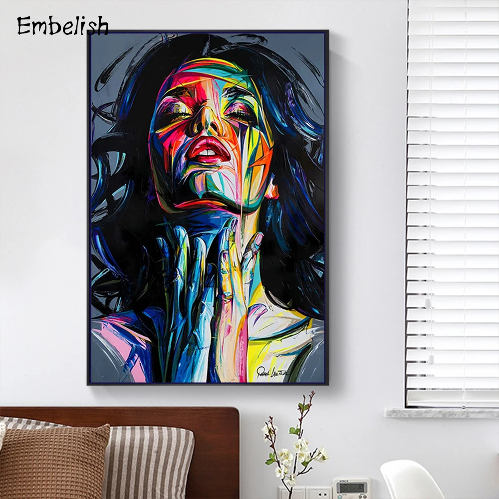 Embeish 1 шт. Франсуаза Nielly красочное лицо Горячая HD холст картины для гостиной современный домашний декор настенные художественные картины