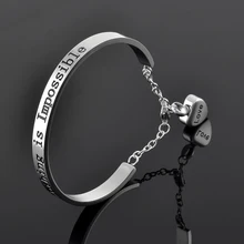 Хирургический стальной вдохновляющий браслет ничего невозможно кремации Открытый браслет вдохновляющие ювелирные изделия для ресниц влюбленных