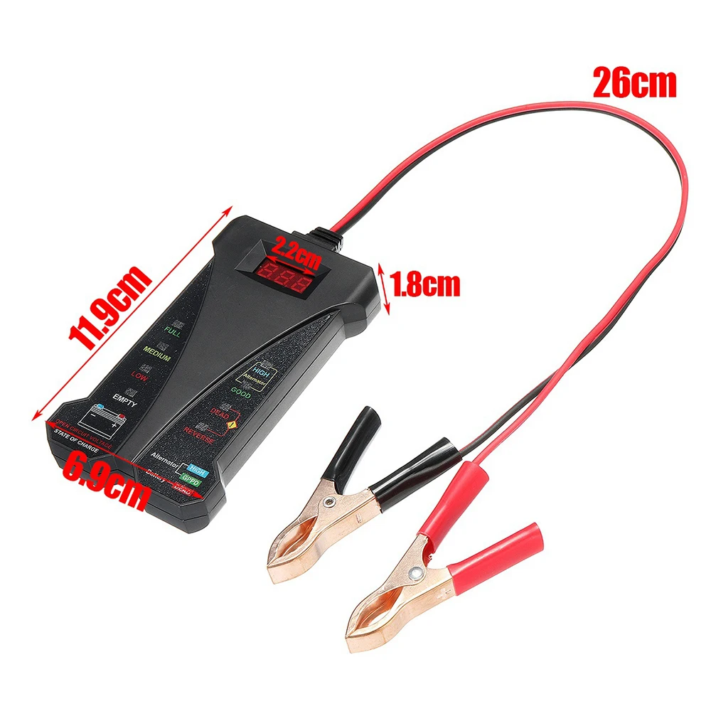 

New Arrival 12V Digital Battery Tester Voltmeter and Charging System Analyzer with LCD Display and LED Indication for Auto