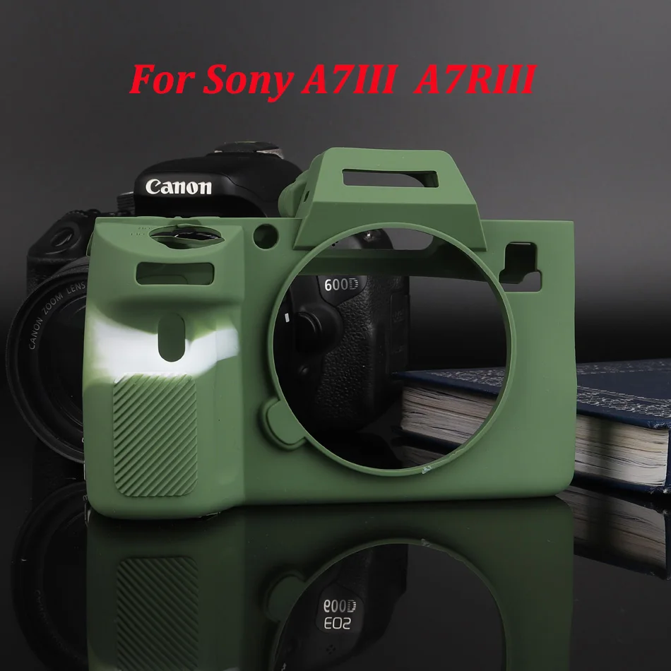 Силиконовый резиновый чехол Камера сумка Защитная Крышка корпуса для sony A7 III A7RIII A7III A7M3 A7R3/A9/A7R A7 II 2 A7MII A7S2 A7RII - Цвет: A7III-Armygreen