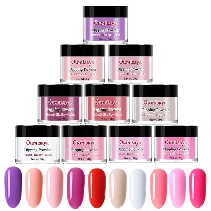 

20g/pcs Oumisaya Nail Dip Powder Colors,Dip System Essentials,Odorless and Healthy (No need of UV/LED Light Lamp Cure)