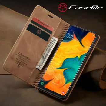 

CaseMe Magnetic Flip Case For Samsung Galaxy A40 A 40 Case Cover Leather Wallet Card Holder Bookcase High Quality Retro Shell