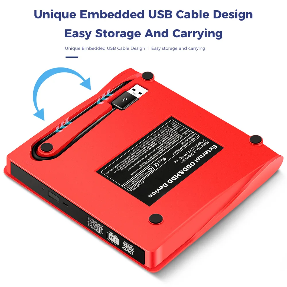 USB 2,0 внешний CD/Проигрыватель DVD ROM Оптический привод DVD RW горелки Reader записывающее устройство portátil для Ноутбуки ПК оконные рамы 7/8/10