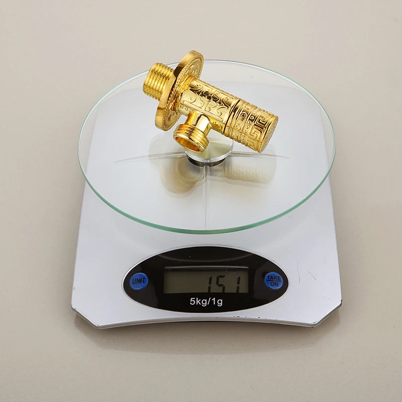 Кран Запчасти для авто 1/" x 1/2" роскошные золотые латунь угловой переключатель для ванной комнаты воды стоп Туалет заполнения треугольники клапаны JF-862K