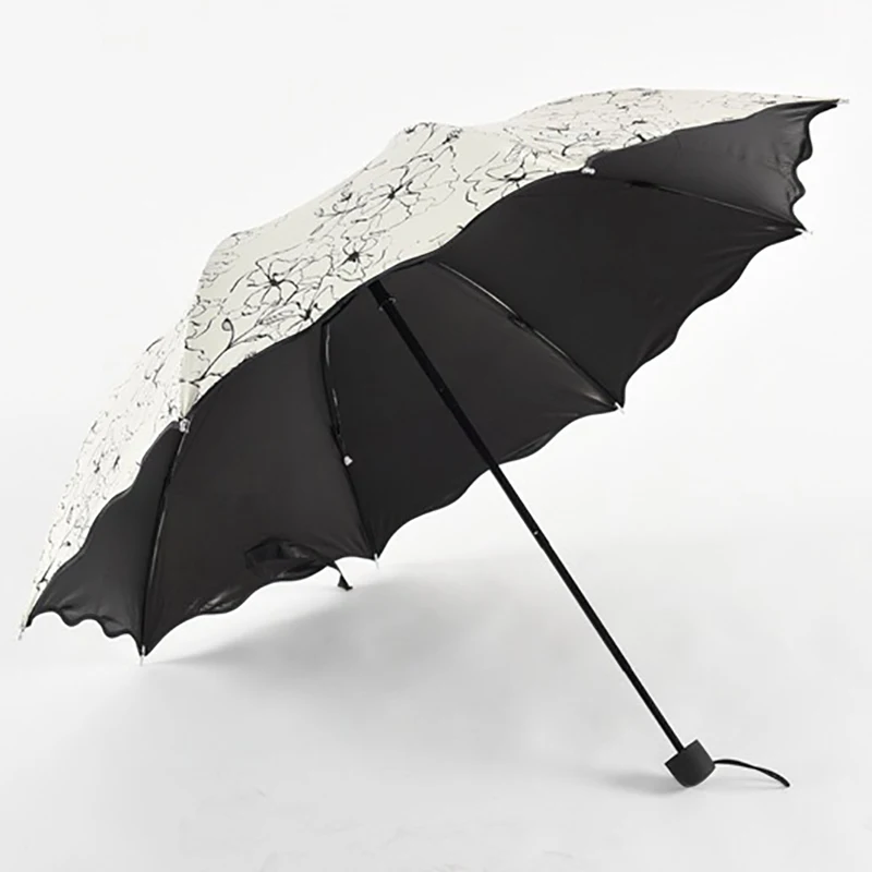 Женский Зонт от дождя, складной, цветочный узор, кружевной, для девочек, солнечный, дождливый, женский зонтик для креативного подарка, анти-УФ, водонепроницаемый, paraguas