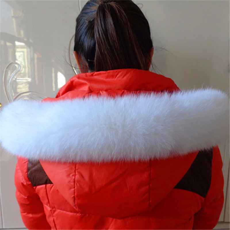 JKP* натуральным лисьим меховой воротник зимнее теплое пальто меховой воротник женщина с натуральным лисьим мехом шарф