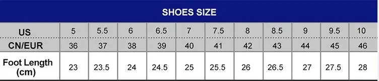 shoes size chart