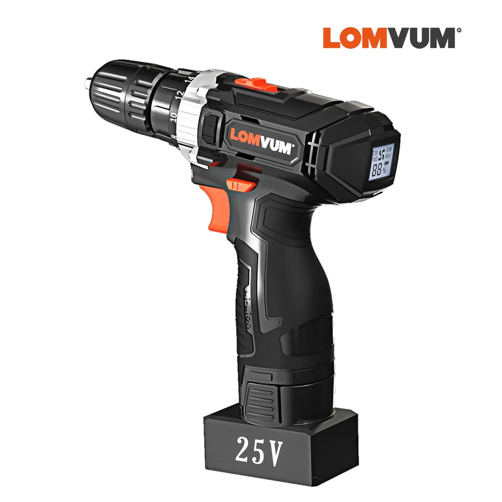 LOMVUM Electric Drill Digital Rechargeable