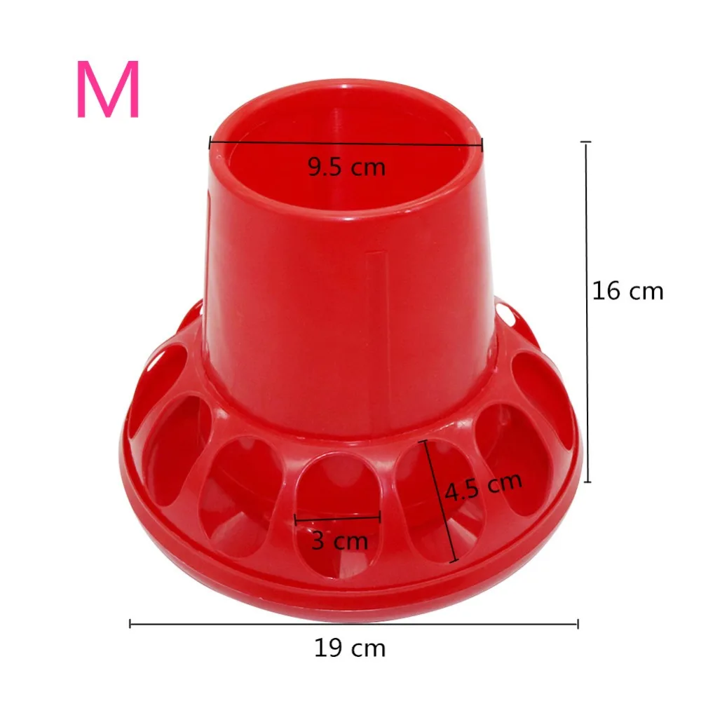 1 шт. инструменты для кормления птицы 1,5 кг красные пластиковые кормушки для курицы, перепелиное ведро для кормления птицы
