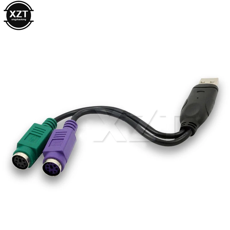 New USB Male to 6Pin 6 Pin PS2 PS/2 Female Extension Cable Y Splitter Adapter Connector for Keyboard Mouse Scanner For Windows