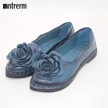 2016 Retro Schuh Für Frauen Handgefertigte Schuhe Aus Echtem Leder Weiche sicher Wohnungen Herbst Fahren Schuhe Spitzschuh Frauen Wohnungen 5 farbe