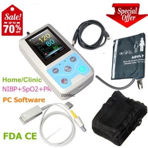  2018 FDA CONTEC PM50 Portable Vital Signs Patient Monitor NIBP/SpO2/PrPC Software