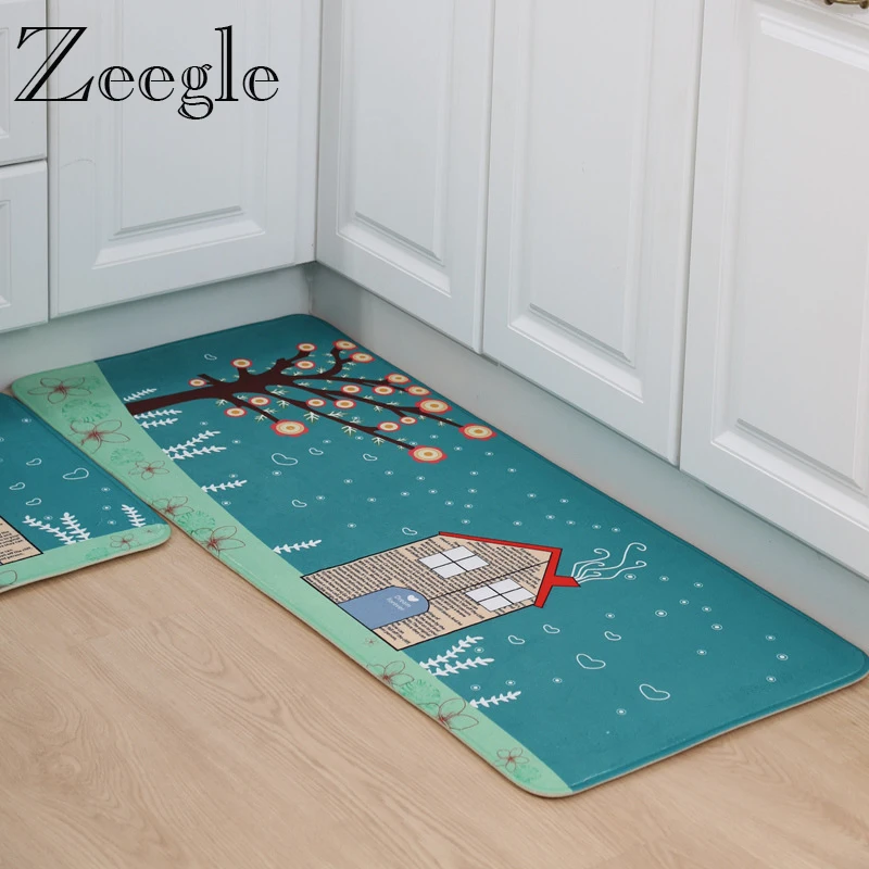 Zeegle мультяшный стиль кухонный коврик для впитывания воды Противоскользящий