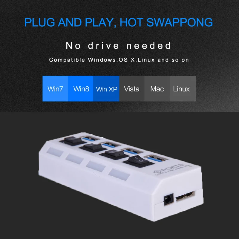 NEW USB HUB 3 0 Super Speed 5Gbps 4 7 Ports USB 3 0 HUB USB 5