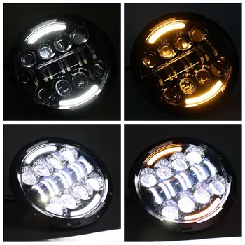 

For lada niva 4x4 headlight 7inch led headlamp amber turn signal lamp JK TJ car led projector Moto head light for land rover