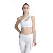 Сексуальный женский спортивный бюстгальтер на одно плечо, однотонный спортивный бюстгальтер, Топ для женщин, бюстгальтеры для йоги, фитнеса, бесшовный, ударопрочный