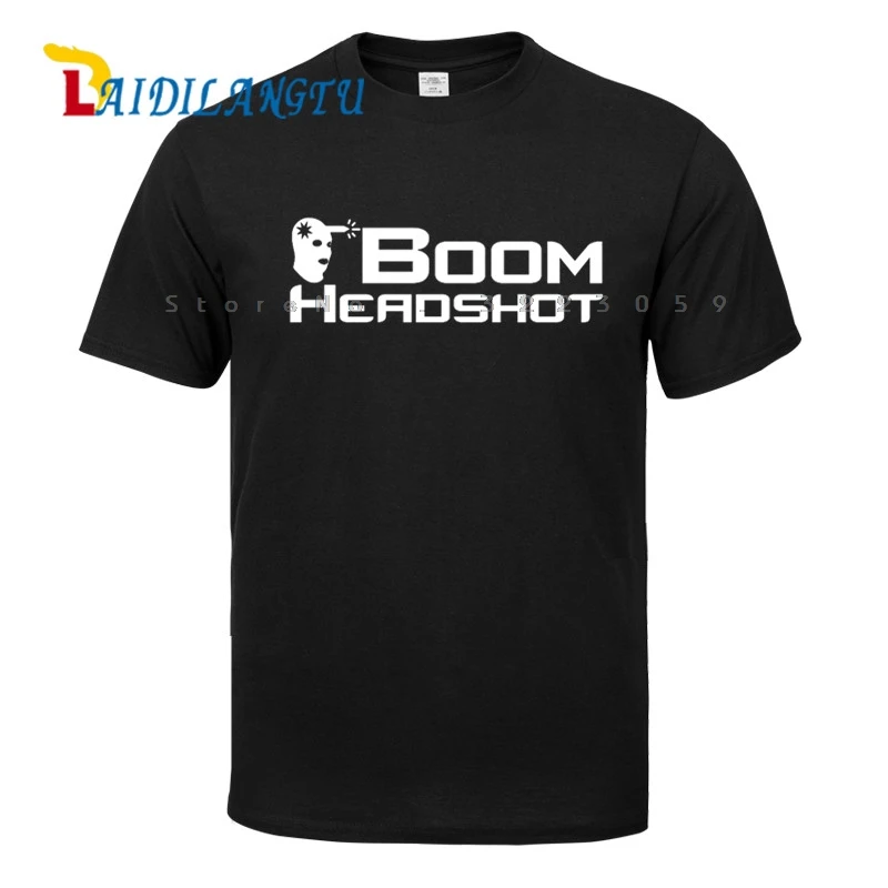 Голову-Мужская Counter-Strike Вдохновленный игровая футболка CSGO печать шею с коротким рукавом Футболка