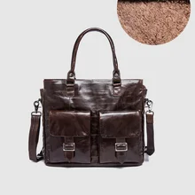 CARANFIER Мужские портфели высокого качества из натуральной воловьей кожи Бизнес сумки на плечо 14 дюймов ноутбук компьютер Твердые дорожные сумки