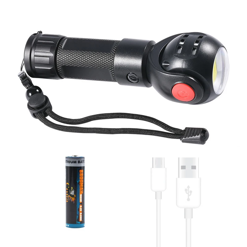 package B Coba светодиодный фонарик 18650 usb с перезаряжаемой батареей T6/COB лампы для кемпинга, ночные огни, фонарь, фонарь для выживания в дикой природе - Испускаемый цвет: package B