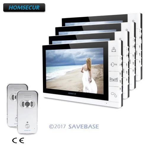 

HOMSECUR 9" Video Door Phone Intercom System with Silver Camera for Apartment