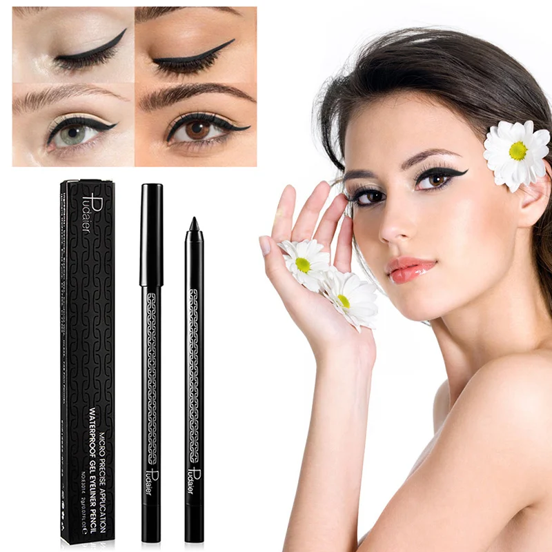 

Pudaier Black Eyeliner Gel Pen Waterproof Long Lasting Easy To Wear Solid Eyeliner Kajal Tattoo Pencil TSLM1
